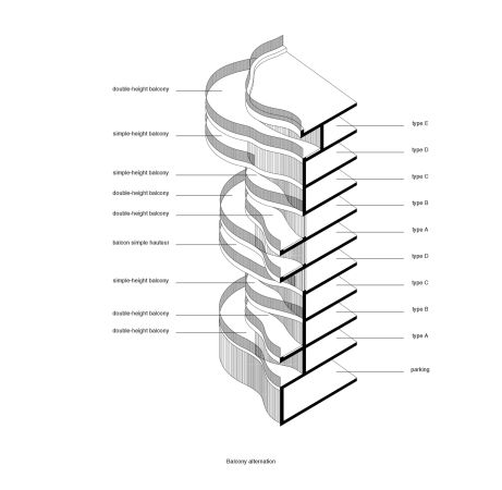 an architectural diagram showing the structure of a spiral staircase