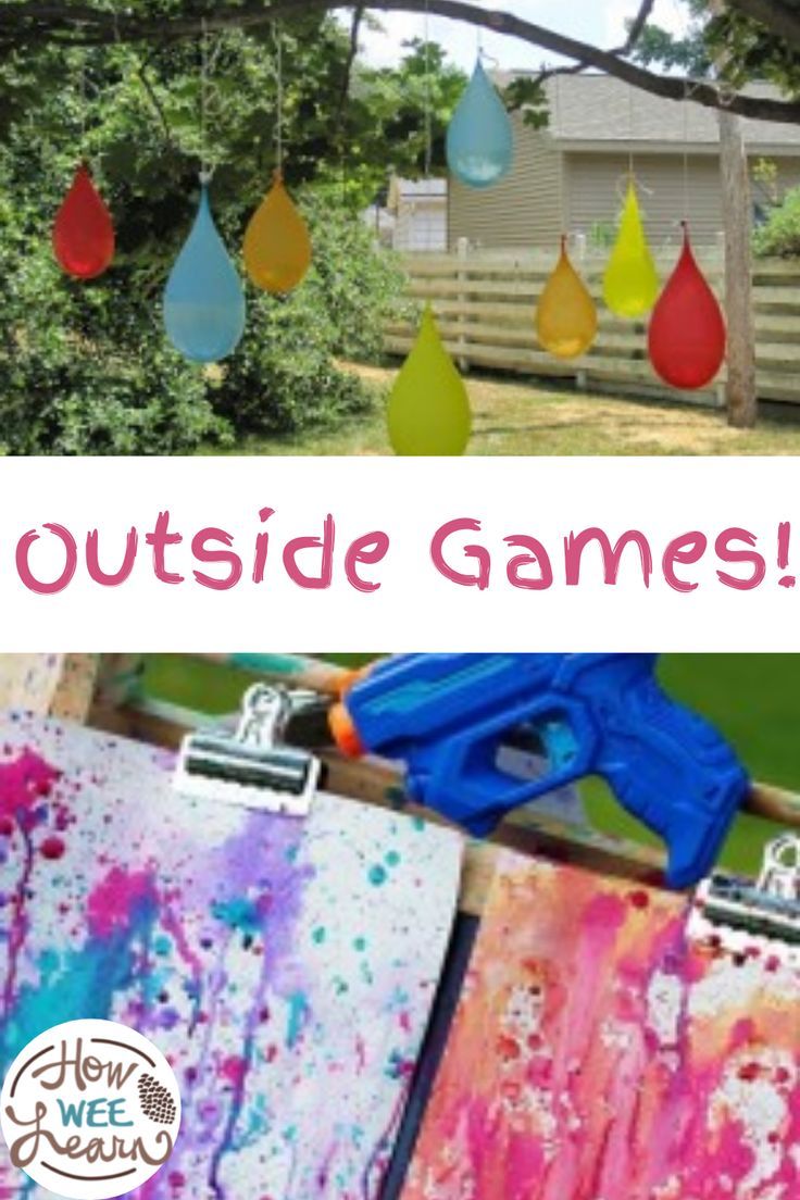 the outside games for kids are fun and easy to do with watercolor paint on canvases