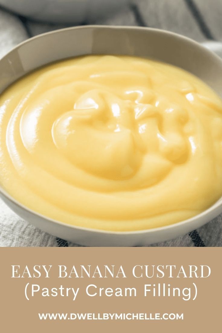 an easy banana custard pastry cream filling in a bowl