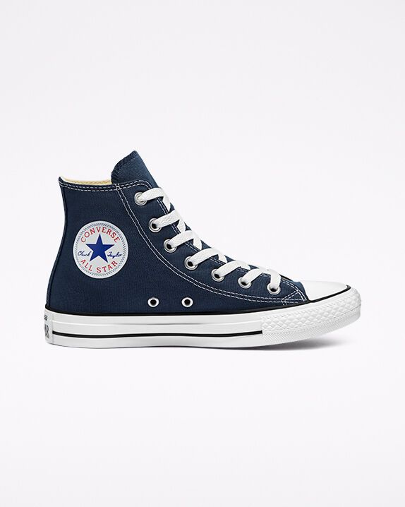 Navy Converse High Tops, Chuck Taylors Outfit, Blue Converse High Tops, Blue Converse Shoes, Navy Blue Converse, Navy Converse, Chuck Taylor Shoes, Womens High Top Shoes, Royal Blue Shoes