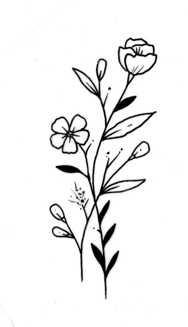 some flowers that are drawn in black ink on a white paper with the words, i love