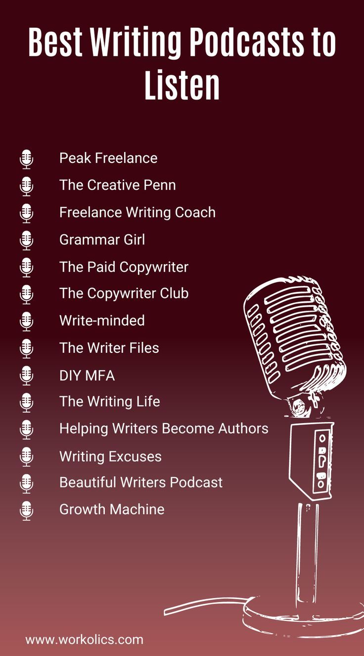 best writing podcasts to listen Podcast Writing, Podcast For Learning English, Topics For Podcasts, Learn Content Writing, Free Podcasts To Listen To, Useful Podcasts, Helping Writers Become Authors, Copywriting Inspiration, Online Writing Jobs