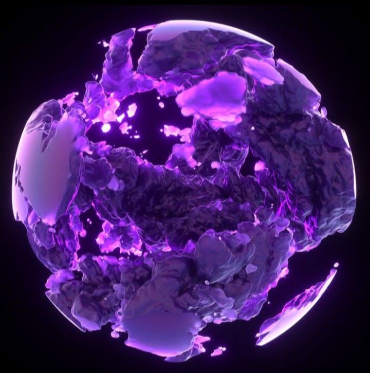 purple and white substance floating in the air