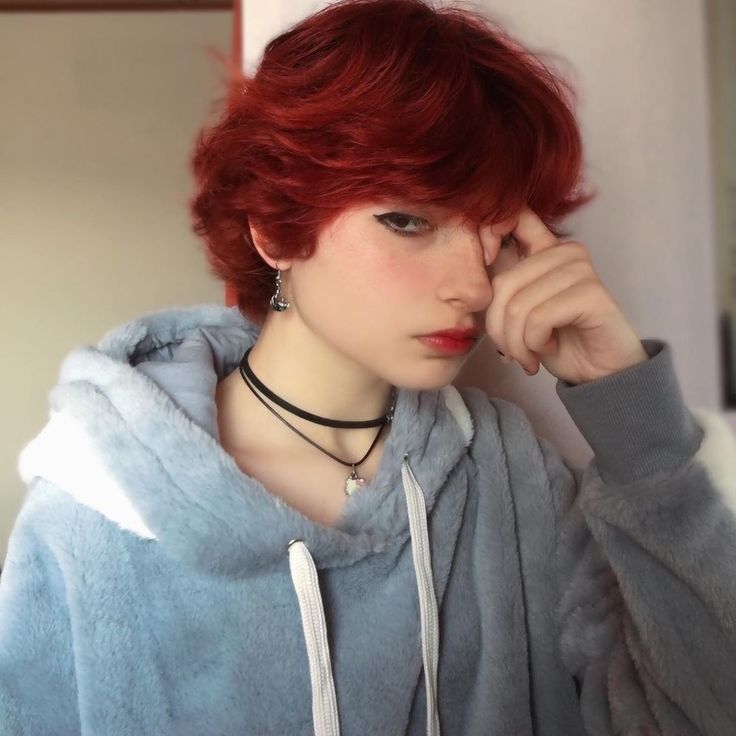 Short Red Hair, Short Grunge Hair, Androgynous Hair, Hair Inspiration Short, Shot Hair Styles, Fluffy Hair, Dye My Hair, Cool Hair, Short Hair Haircuts