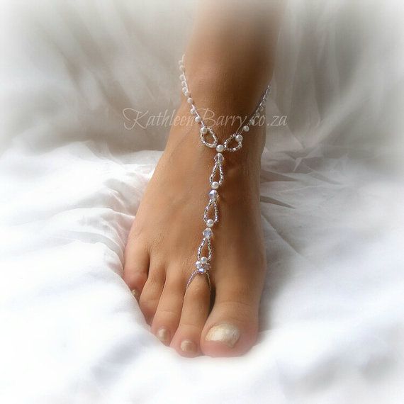 R350 Barefoot Jewellery Sandals for Brides by KathleenBarryJewelry, $35.00 Wedding Pedicure, Small Extension, Bridal Cuff, Summer Pedicure, Beach Wedding Shoes, Gold Bridal Necklace, Womens Wedding Shoes, Fashion Belts, Foot Jewelry