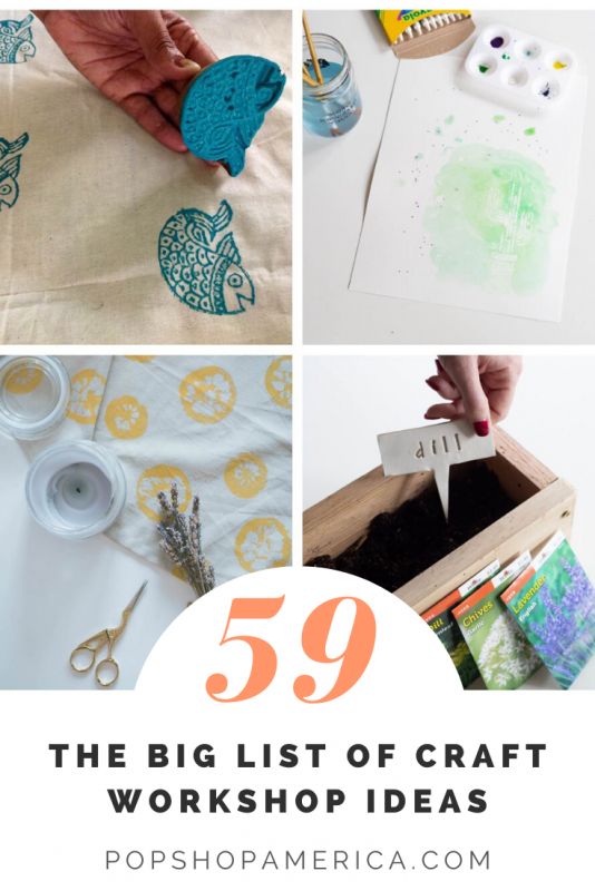 the big list of craft workshop ideas for kids