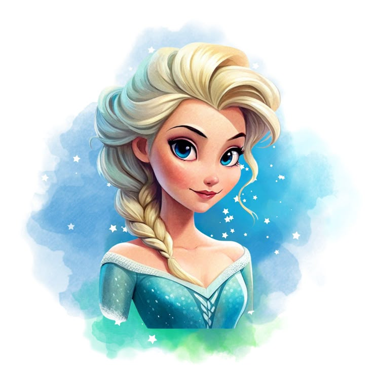 an image of a frozen princess with blue eyes