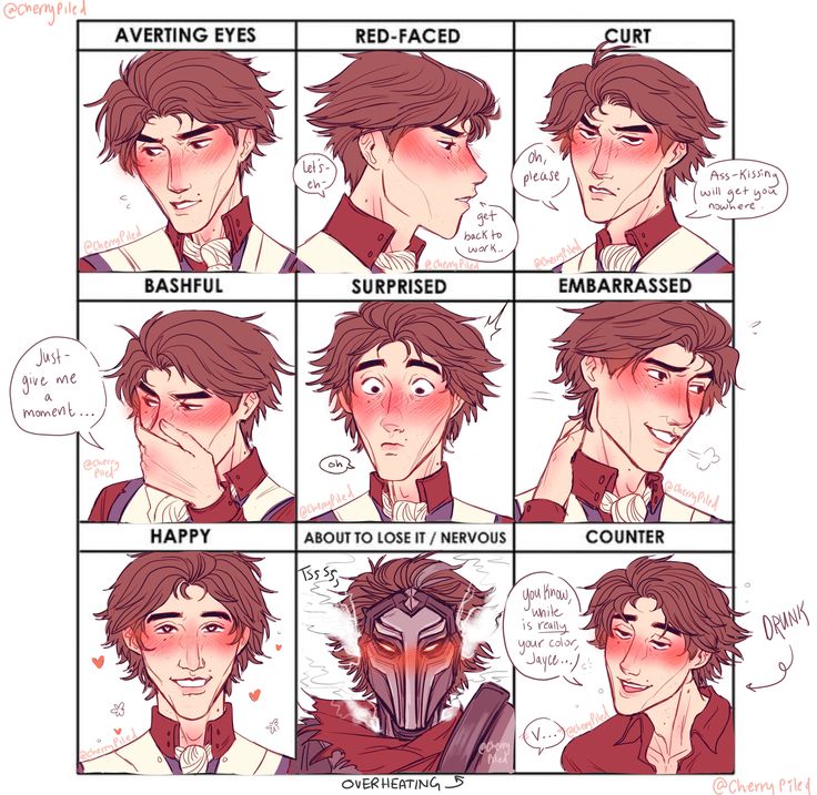 some comics with different facial expressions on them