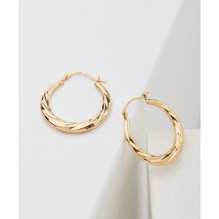 Boost your go-to jewelry box collection with these dazzling stud earrings crafted from 14k gold for a covetable touch of shimmer. 1.2'' W x 1'' H 14k gold Made in Italy Size: 2.5x22.  Gender: female.  Age Group: adult.  Pattern: dotted. Macy's Elegant Yellow Gold Hoop Earrings, Elegant Yellow Gold Hoop Earrings With Gold-tone Hardware, Gift Rose Gold 14k Gold-filled Hoop Earrings, Chic 14k Gold-filled Yellow Gold Hoop Earrings, Elegant Gold-tone 14k Gold-filled Hoop Earrings, Twisted Hoop Earrings, Gold Dots, Earring Crafts, Womens Watches