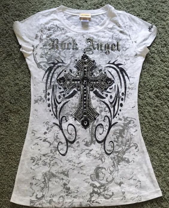 Rock angel t shirt Easy 30 day return policy Angel T Shirt, Asos Sweater, 2000s Fashion Outfits, Y2k Clothes, Estilo Punk, Y2k Outfits, Swaggy Outfits, Pop Punk, Really Cute Outfits