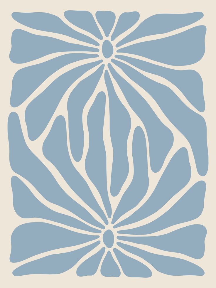 an abstract blue and white design on a beige background, with lines in the center