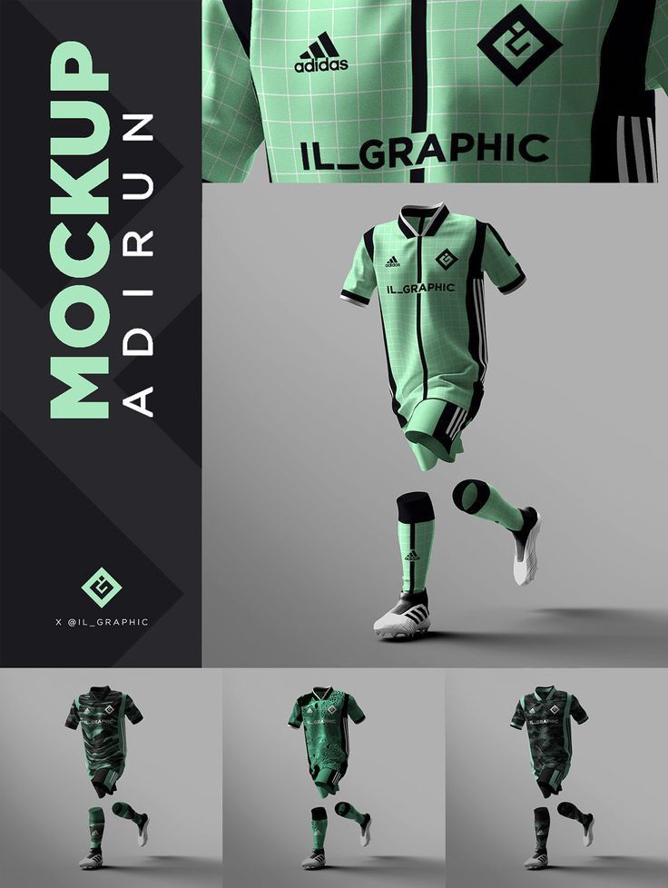 the soccer uniform mockup is designed to look like it has been made in photoshopped