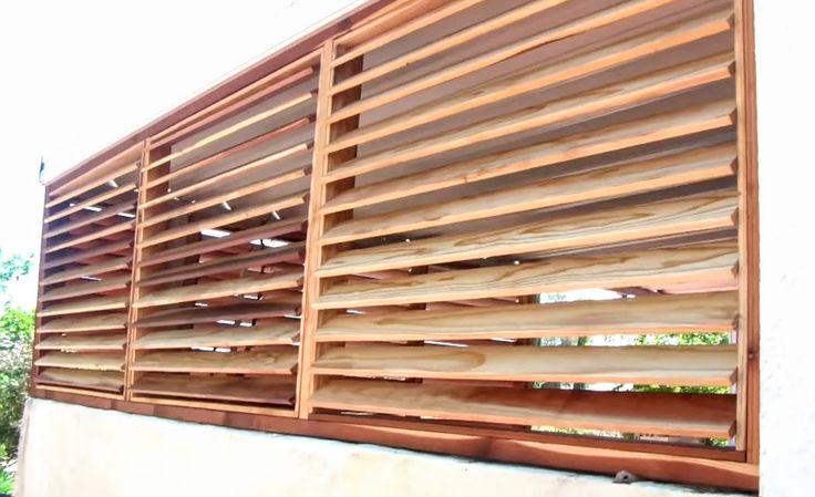 wooden slats on the side of a building