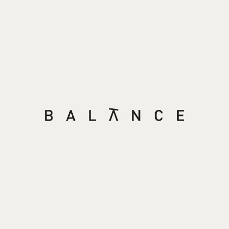 the word balance written in black on a white background