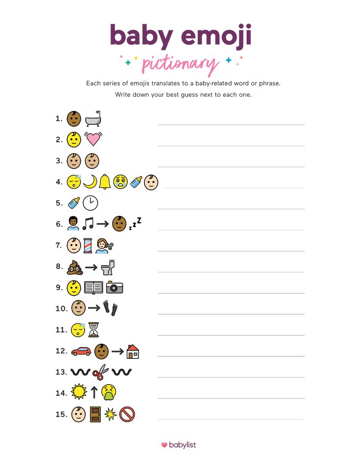 baby emoji printable worksheet for primary and toddlers to learn