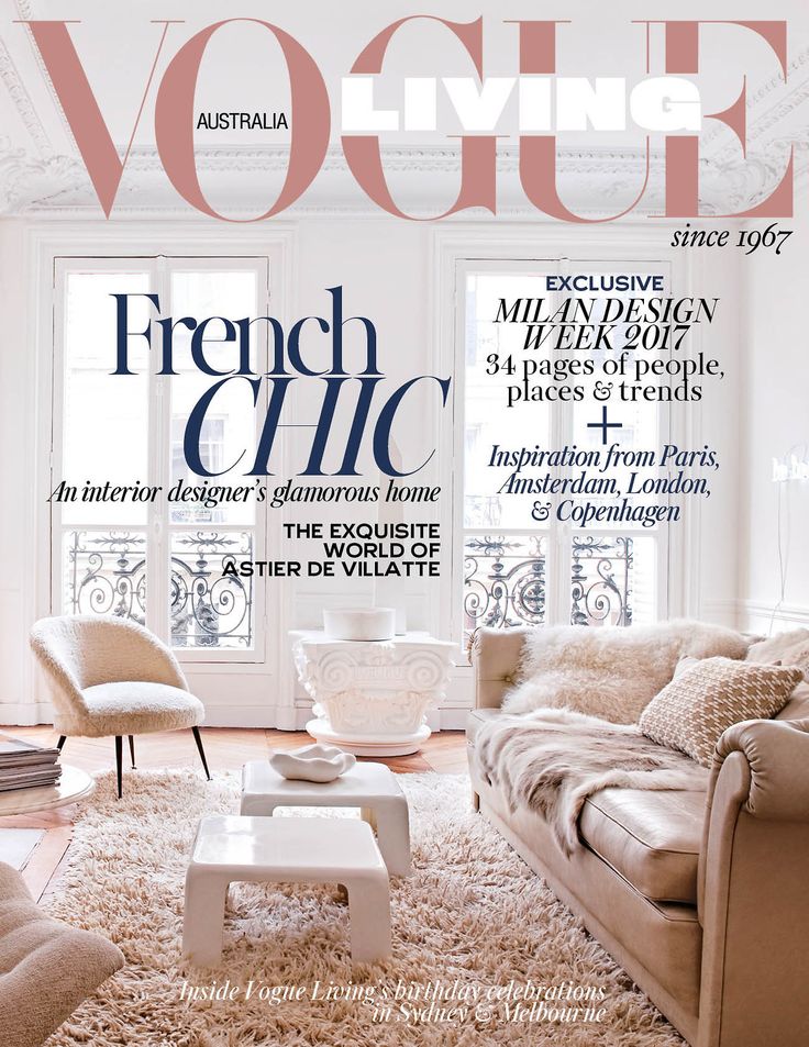 a living room filled with furniture on top of a magazine cover