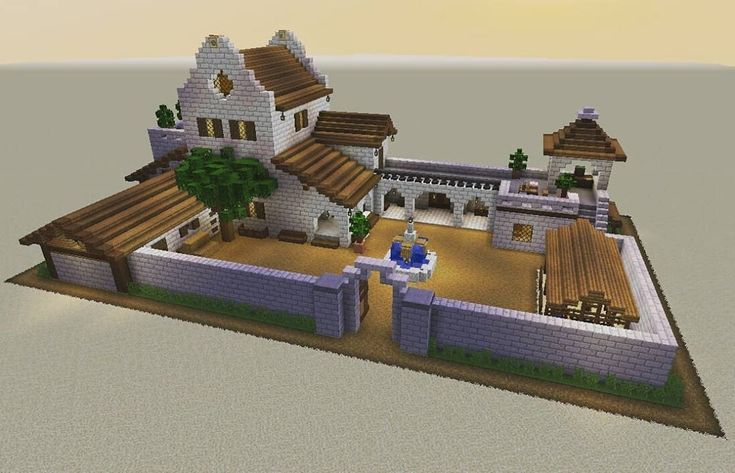 Mexico Hacienda, Minecraft Building Designs, Case Minecraft, Spanish Village, Minecraft Decoration, Rumah Minecraft Sederhana, Minecraft Structures, Minecraft House Plans, Bangunan Minecraft