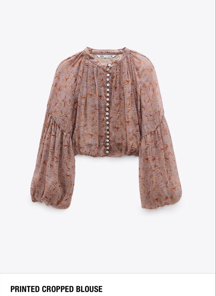 Blouse Zara, Silk Crop Top, Trendy Fashion Tops, Cropped Blouse, Trendy Blouses, Zara Blouse, Crop Top Outfits, Dress Shirts For Women, Kurta Designs