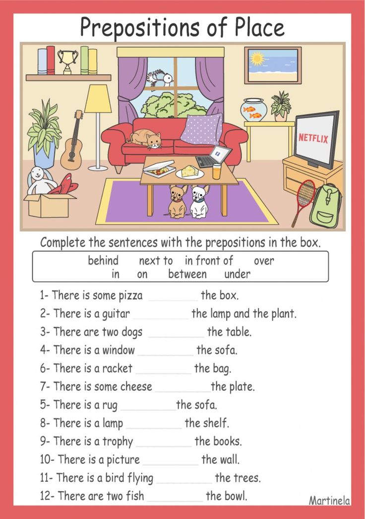 the prepositions of place worksheet for students to practice their reading skills