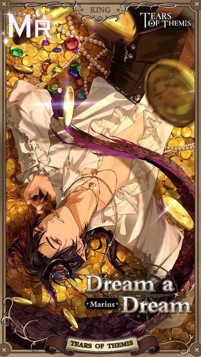 an anime character laying on the ground surrounded by gold coins