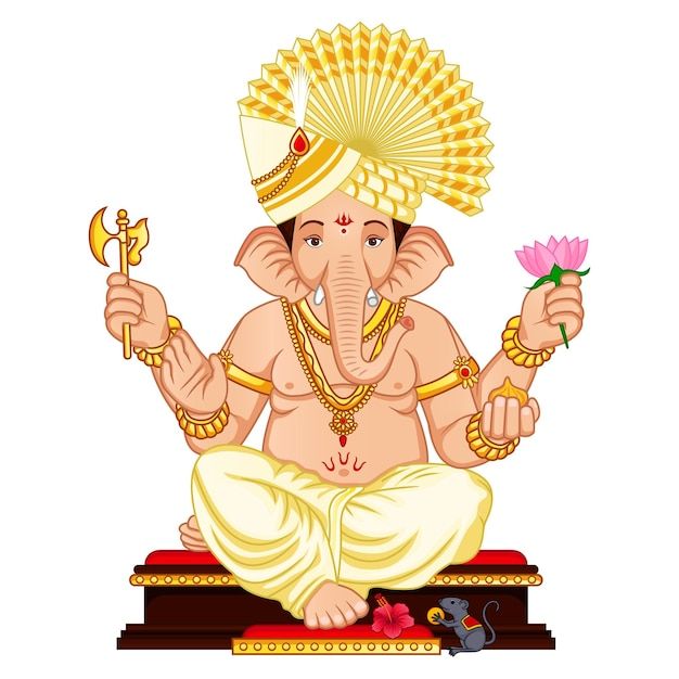 Vector happy ganesh chaturthi indian fes... | Premium Vector #Freepik #vector Ganpati Vector Illustration, Ganesh Illustration Art, Ganpati Vector Art, Ganesh Ji Illustration, Ganesh Chaturthi Illustration, Ganpati Illustration, Ganpati Vector, Ganesh Vector, Ganesh Illustration