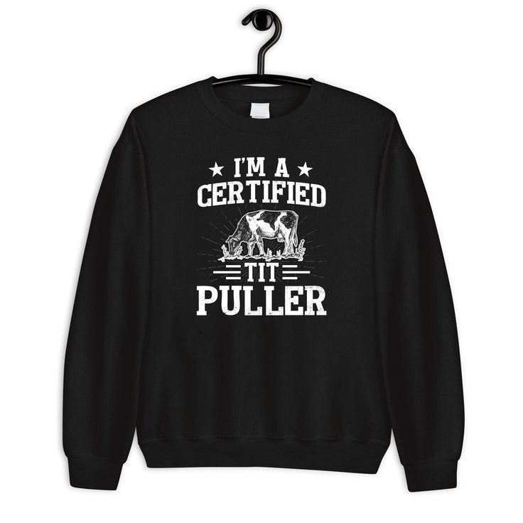 a black sweatshirt with the words i'm a certified pit buller on it