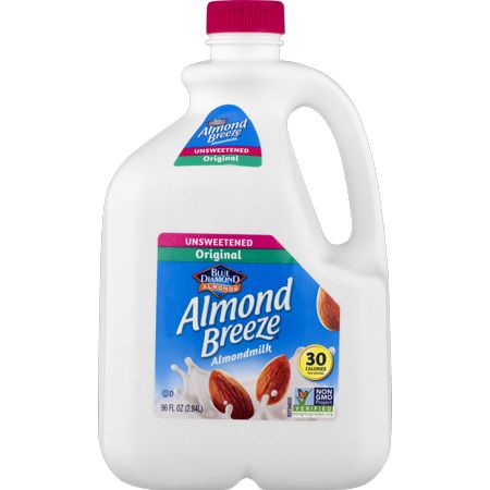 almond breeze liquid on a white background