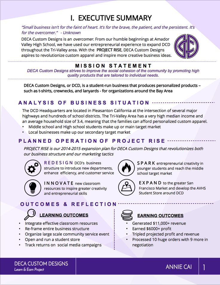 a purple and white flyer with information about the different types of people in business suits