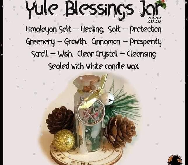 Blessing Jar, Yule Blessings, Wicca Holidays, Winter Solstice Traditions, Yule Traditions, Blessings Jar, Yule Crafts, Yule Celebration, Winter Solstice Celebration