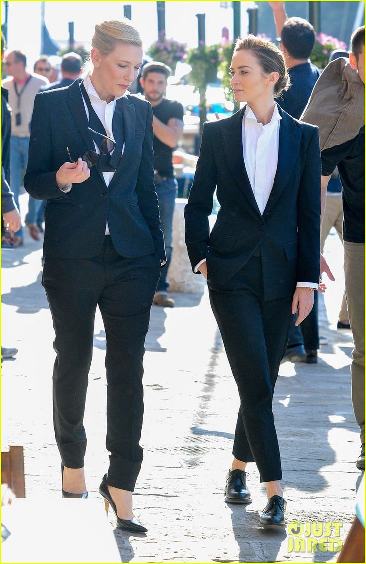 Emily Blunt & Cate Blanchett Film a Watch Commercial in Italy Women In Suits, Look Working Girl, Tomboy Stil, Woman In Suit, Androgynous Fashion, Cate Blanchett, Tomboy Fashion, Business Attire, Suit Fashion