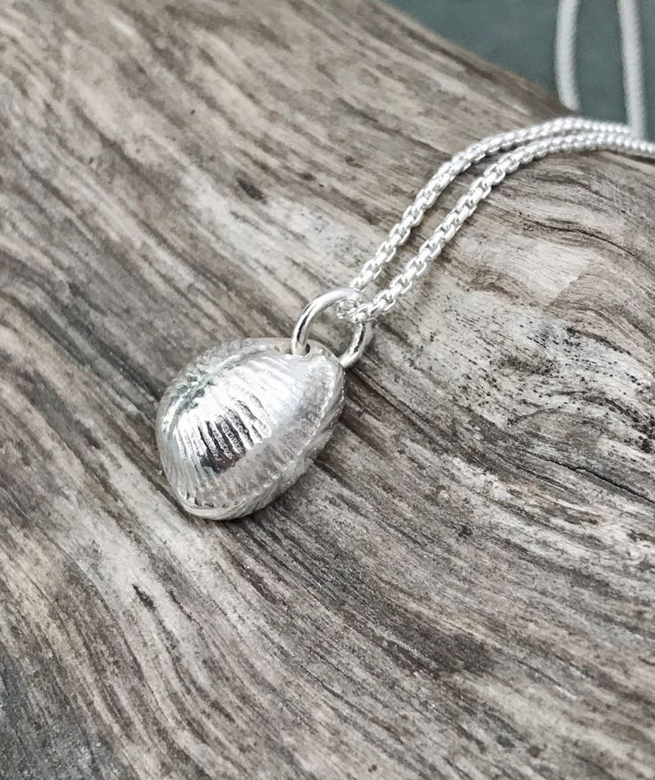 Excited to share this item from my #etsy shop: Handmade solid sterling silver Cowrie shell pendant necklace Organic Pendant, Cactus Jewelry, Silver Casting, Cowrie Shell Necklace, Sweet Necklace, Heart Keyring, Starfish Pendant, Sand Casting, Seashell Necklace