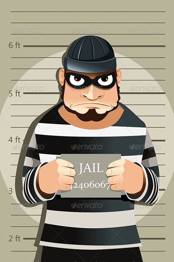 a cartoon character in jail holding his fist up and looking at the camera - people characters