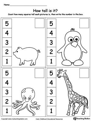 worksheet for children to learn how to count numbers in the form of animals