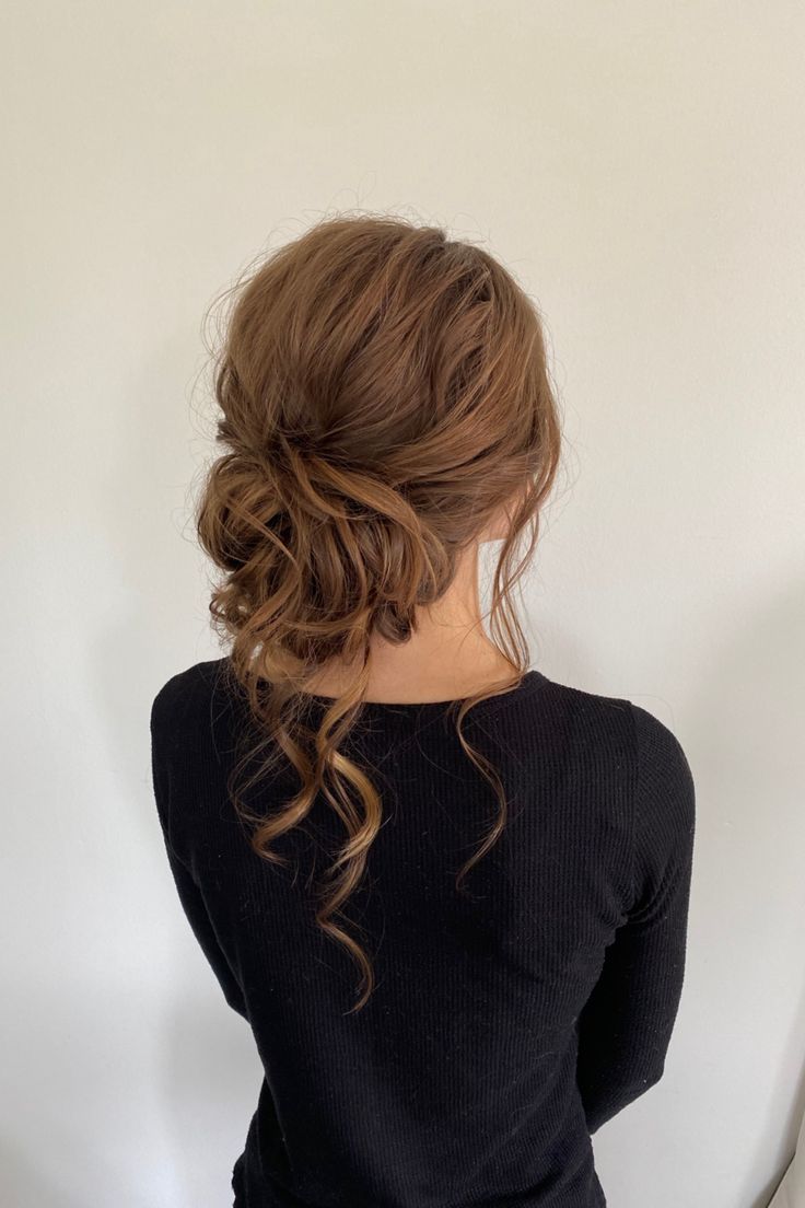 Prom Updos Front View, Formal Updo Long Hair, Light Brown Hair Updo, Formal Updos For Long Hair Elegant Wedding, Loose Wedding Updos For Long Hair, Updo Messy Hairstyles, Prom Hairstyles Thick Hair, Prom Hairstyles For Long Thick Hair Updo, Bridal Hair Boho Updo