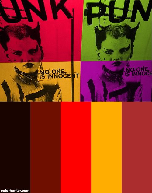 an image of punk poster with color swatches in the background and text that says punk on it