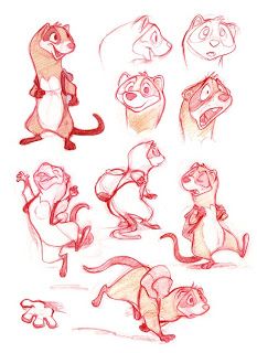 the lion and the mouse character sketches