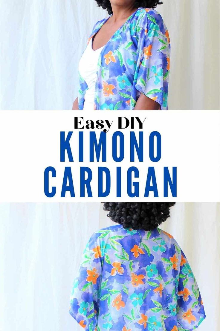 Kimono Sewing Pattern Free Tutorials, Sewing Cardigan Pattern, How To Sew Kimono, Diy Jacket Sewing Free Pattern, Kimono Tutorial How To Make, Free Kimono Pattern, Flowy Top Sewing Pattern, Free Cardigan Sewing Pattern, Free Kimono Sewing Pattern