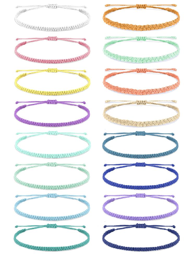 PRICES MAY VARY. BOHO STRING BRACELETS FOR TEEN GIRLS : You will get a set surfer string bracelets in different color, which is made of braided string and has good water resistance, so it will not fade easily even if you go surfing and swimming. It will be simple and charming that can be matched with any outfit. Enough quantity for you to share with family and good friends. ADJUSTABLE SURFER BRACELET FOR WOMEN : Our boho surfer ankle bracelet is hand-woven and adjustable in size to fit most peop Women Party Favors, Trendy Stuff, Braided Rope Bracelet, Cute Friendship Bracelets, Surf Jewelry, String Bracelets, Bracelet Pack, Surfer Bracelets, Rope Braid