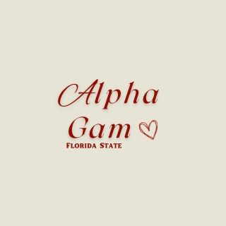 the word,'apha gam florida state'written in red on a white background