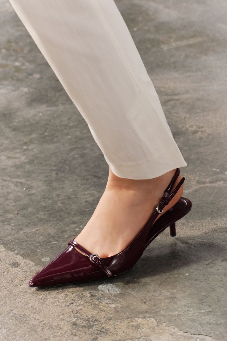 29 Chic and Affordable Spring Fashion Items Under $100 | Who What Wear Blazers Shoes, Zara Australia, Shoes Heels Classy, Kitten Heel Shoes, Slingback Shoes, Skirt Co Ord, Buckle Shoes, Red Heels, Patent Leather Heels