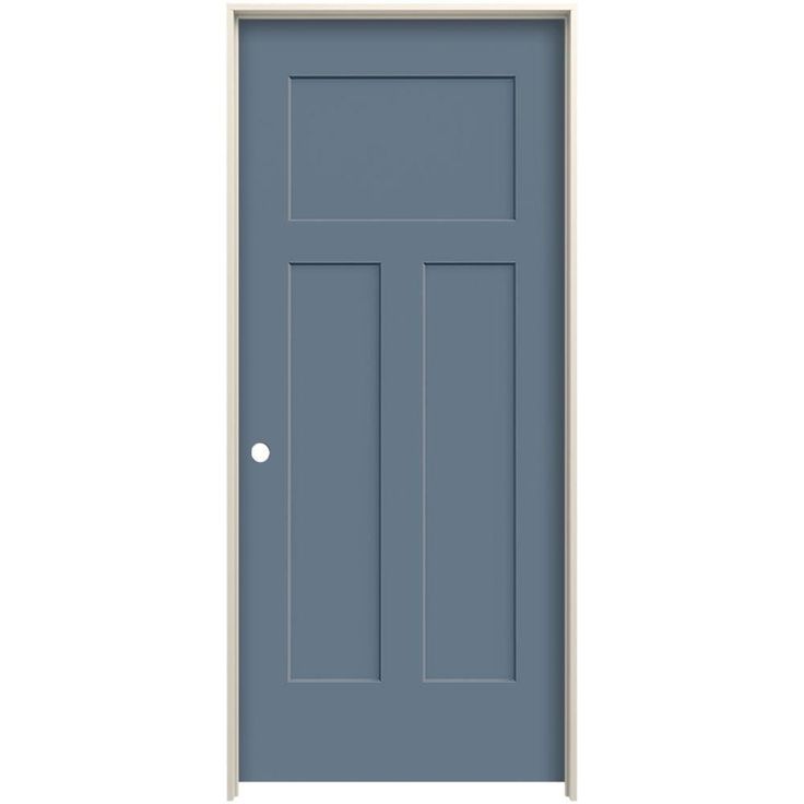 a blue door on a white background