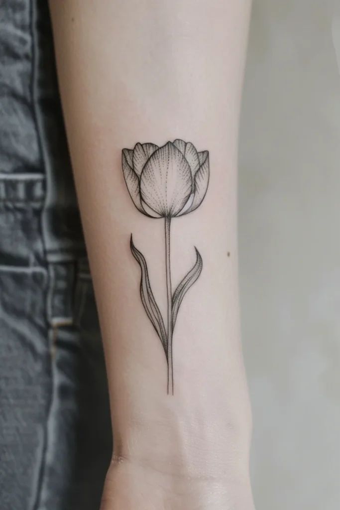 Meaning Of Tulip Tattoos | 90+ Tulip Tattoo Designs Large Tulip Tattoo, Matching Tulip Tattoo, Abstract Tulip Tattoo, Tulip Tattoo Meaning, Tulip Bouquet Tattoo, Small Tulip Tattoo, Tulip Flower Tattoo, Twist Tattoo, Unique Flower Tattoos