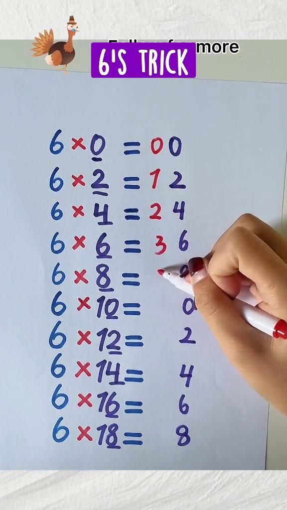 a person is writing numbers on a piece of paper with the word 6's trick