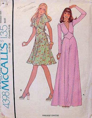 a women's dress and jacket sewing pattern from the 1970's or 70's