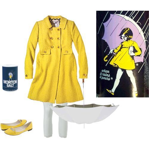 a woman in yellow coat and white pants next to a can of lemonade with the caption'horton salt girl '