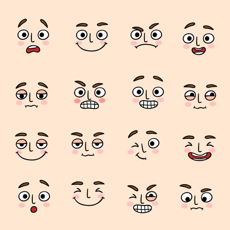 various faces with different expressions on them - miscellaneous objects / characters character drawing templates