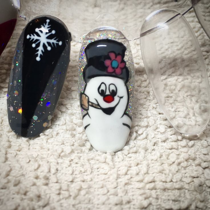 Frosty The Snowman Nails, Xmas Nails Christmas, Nails Snowman, Nail Art Gel Nails, Art Gel Nails, Snowman Nail Art, Night Nails, Nails Xmas, Xmas Nail Designs