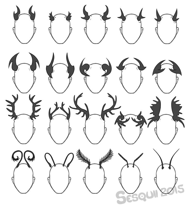 the silhouettes of different types of headgear are shown in black and white