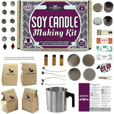 the soy candle making kit is in its packaging