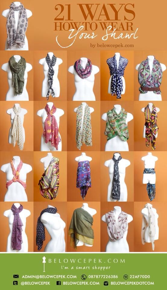 21 ways to wear your shawl by www.belowcepek.com Scarfs, Diy Fashion, Shawl, Wardrobe, Knitting, How To Wear, Fashion Tips